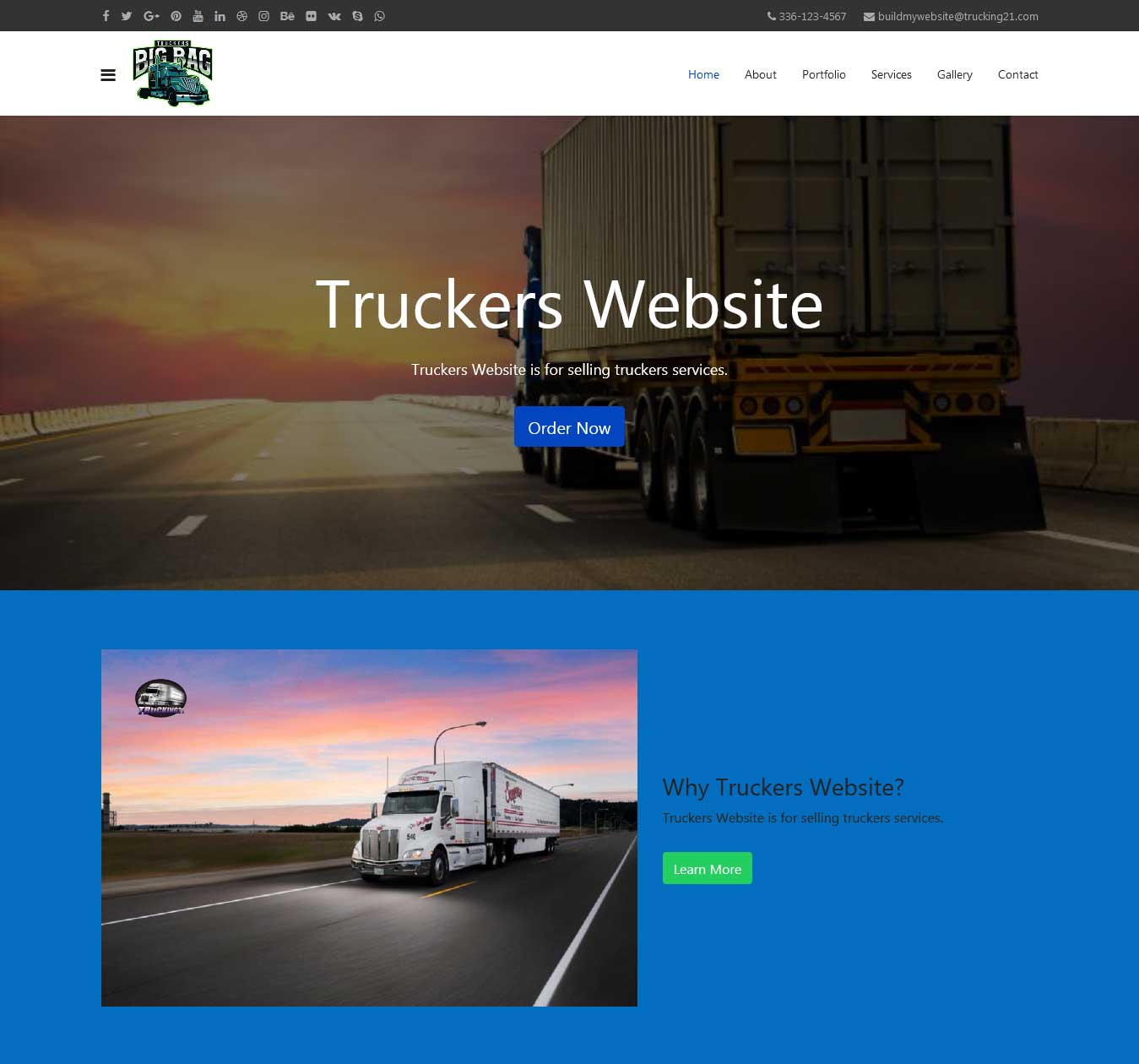 Truckers Three Pages Website