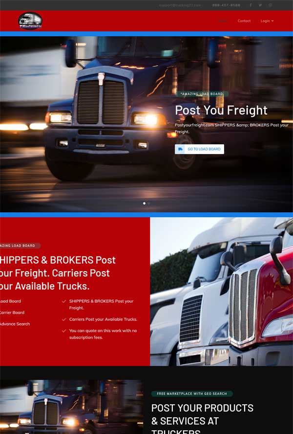 Trucking OnePage Website, $200